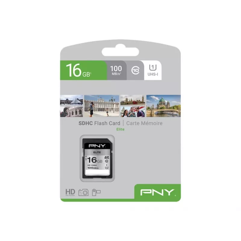 Cartão de memória flash PNY 16 GB SDHC UHS-I Class 10 P-SD16GU1100EL-GE