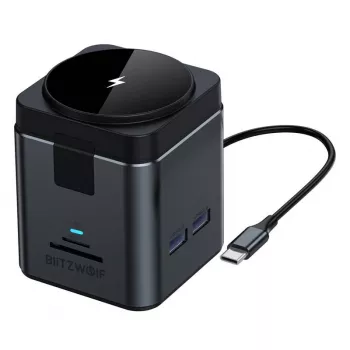 Docking station BlitzWolf BW-TH17 9-em-1 com carregador de 15W — USB-C, HDMI, portas PD