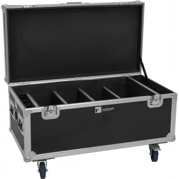 Flightcase Roadinger para 4× AKKU Multiflood IP 8×10W RGBW Wash (modelo 31005243)