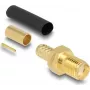 Conector de crimpagem RF coaxial SMA fêmea DELOCK para LMR200 com tubo termorretrátil