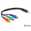 Cabo de áudio DeLOCK 62499 0,24 m 3,5 mm para 3× RCA preto