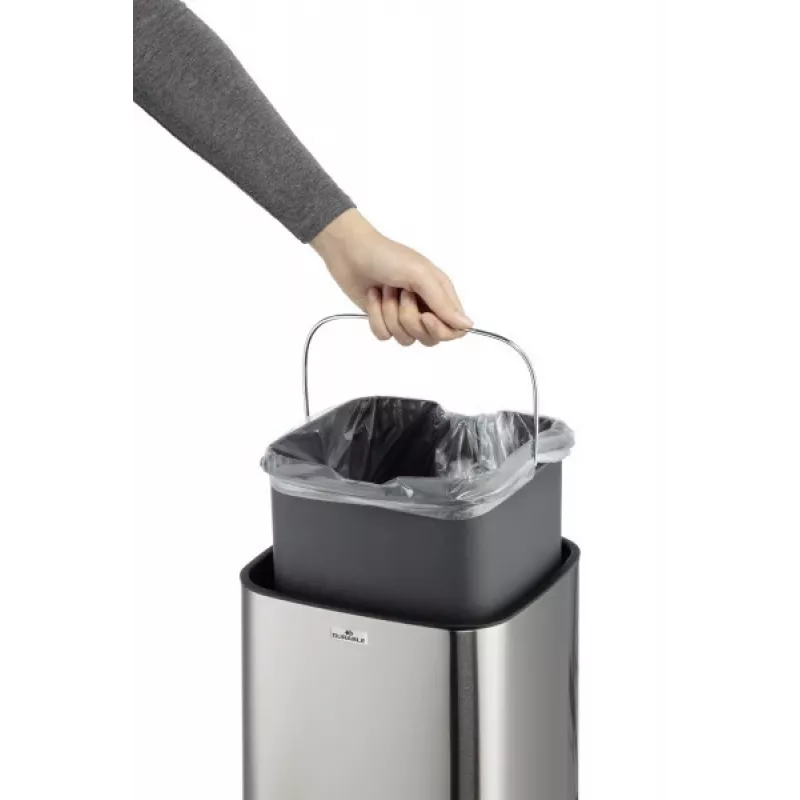 Durable TOUCH 12L retangular aço inoxidável prateado preto
