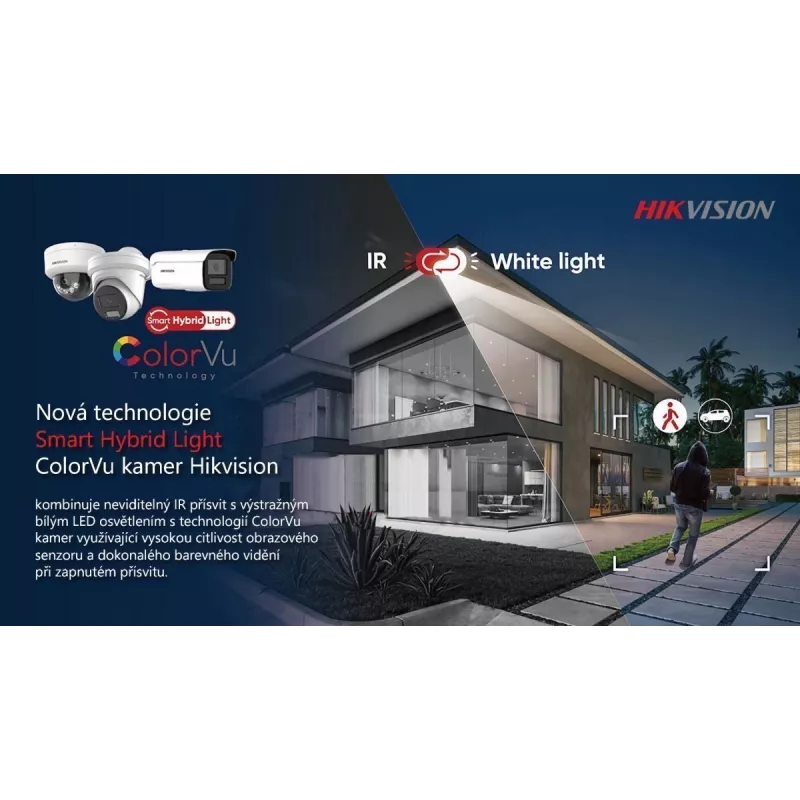 Câmara de rede turret fixa Hikvision Pro Series com ColorVu 4 MP Smart Hybrid Light com ColorVu