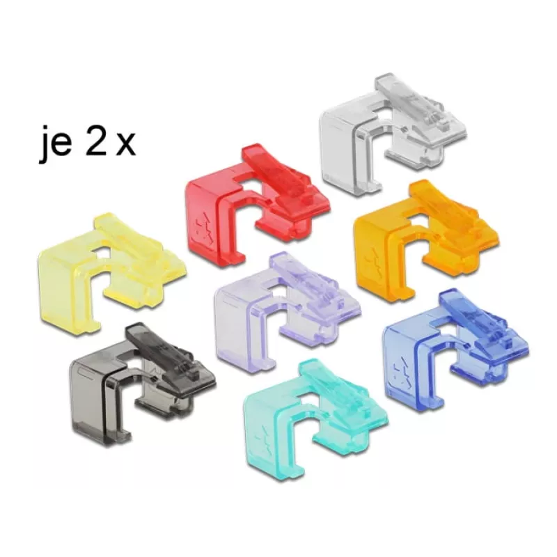 Clipe de cabo DeLOCK 86420 RJ45 multicolor 16 unid.