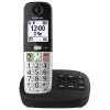 Telefone DECT Panasonic KX-TGU430 com auscultador sem fios, função mãos-livres, identificação de chamadas, ecrã de 2,4 polegadas, agenda de 1000 entradas, cinzento/preto