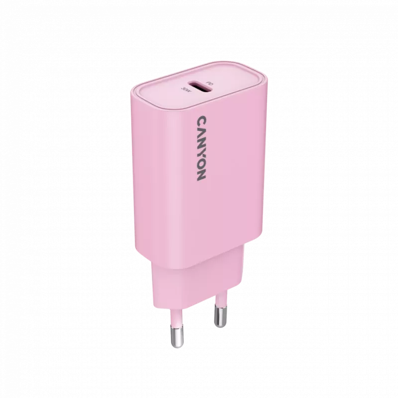 Carregador CANYON OnCharge 30CL Max Power 30W 1xPD EU rosa