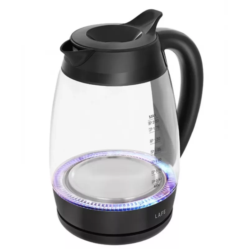 Lafe Essential XL CEG016 chaleira elétrica de vidro, 2 l, 2200 W, preta