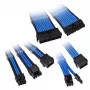 Conjunto de extensão de cabos trançados Kolink Core Adept — 20+4 pinos, 8 pinos, 4+4 pinos, 3×6+2 pinos, azul, revestimento PET