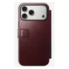 Capa para telemóvel Nomad Modern Leather Folio para iPhone 17 Pro Max — pele, TPU, PC, alumínio, borgonha, 16 cm (6,3 polegadas)