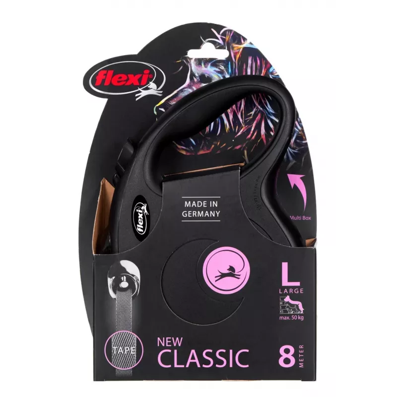Trella retrátil Flexi New Classic para cão, 8 m