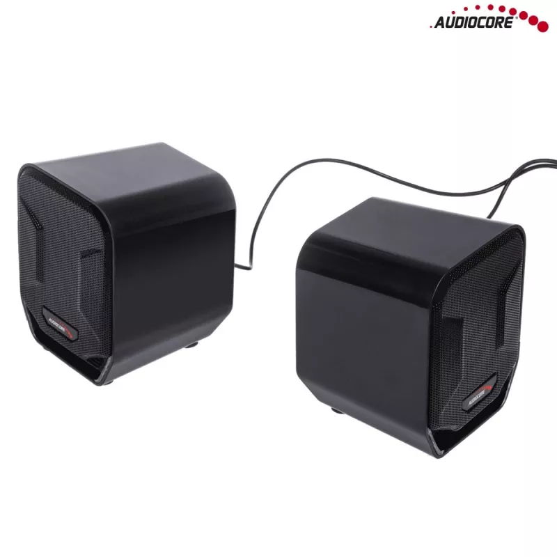 Audiocore AC865B altifalantes USB 2.0 para computador, 6 W, preto/azul