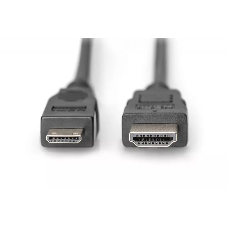 Digitus ASSMANN - Cabo de vídeo/áudio - HDMI - 30 AWG - Mini-HDMI, 19 pinos (M) - HDMI, 19 pinos (M) - 3 m - Isolamento duplo - preto (AK-330106-030-S)