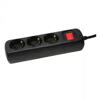 Extensão elétrica LogiLink LPS206B 1,4 m 3 tomadas AC preta