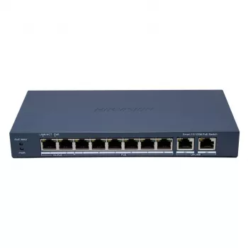 Switch de rede Hikvision DS-3E1310HP-EI(B) Fast Ethernet gerido (10/100) Power over Ethernet (PoE) cinzento
