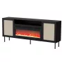Cómoda JUTA EF + lareira elétrica 202x39.5x85 preto + linóleo calabria
