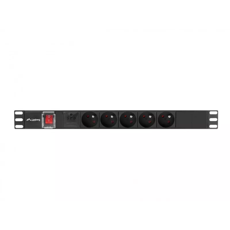 Unidade de distribuição de energia (PDU) Lanberg PDU-05E-0200-IEC-BK 5 saídas AC 1U preta