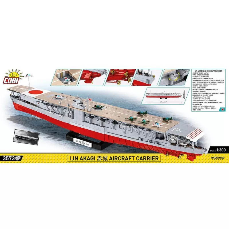 Conjunto de blocos COBI IJN Akagi porta-aviões 3573 peças