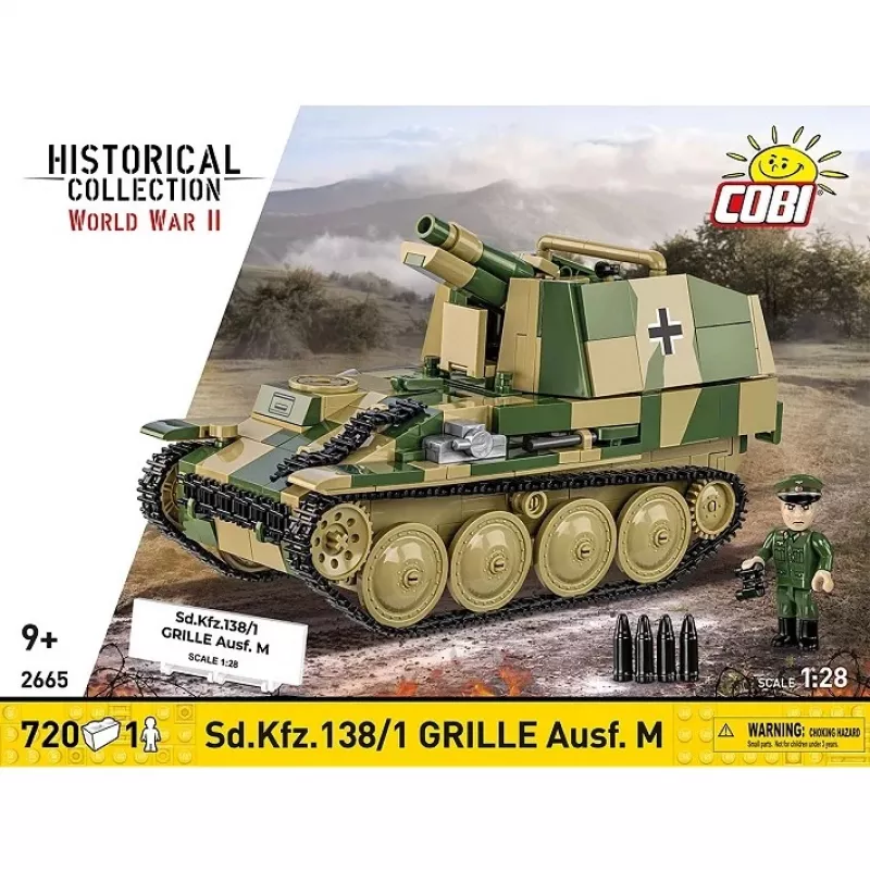 Kit de construção Cobi SD.KFZ.138/1 Grille, 720 peças, modelo de exposição