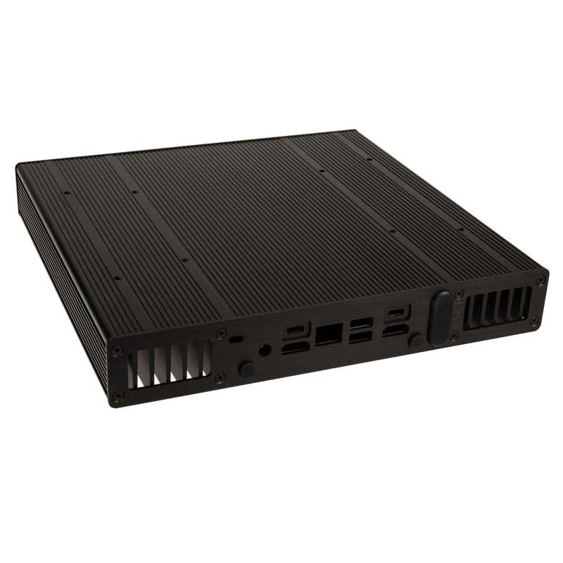Akasa Plato TN - Ultra Small Form Factor (USFF) - PC - preto - alumínio - escritório doméstico - Kensington