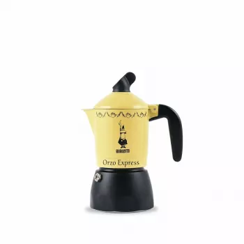 Cafeteira Moka Bialetti Orzo Express preto amarelo