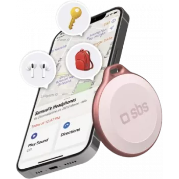 Localizador SBS TEFINDBTAPP GPS universal rosa pilha CR2032