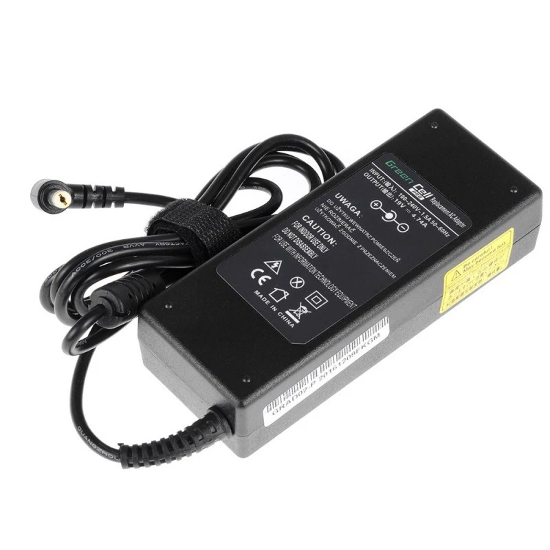 Fonte de alimentação para portátil Green Cell AD02P 90W 19V 4,74A AC-DC para interiores preto