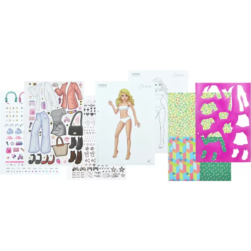 Conjunto criativo para crianças Euroswan Fashion Book WoW Generation WOW00054 — conjunto de trabalhos manuais para crianças