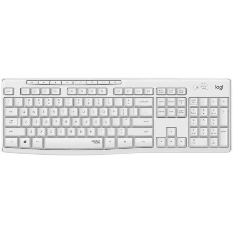 Conjunto de teclado e rato Logitech MK295 Silent, Branco, sem fios via recetor USB, layout suíço, 920-009872