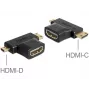 Adaptador de mudança de género de cabo HDMI-C HDMI-D HDMI-A DeLOCK 65446