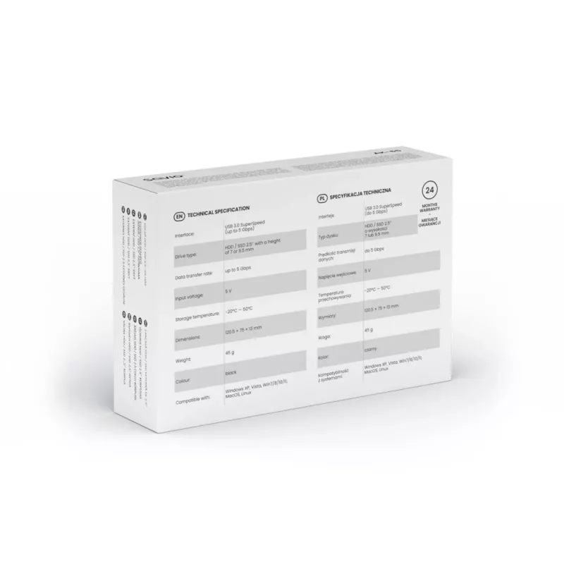 Caixa para disco rígido/SSD SAVIO AK-65 preto 2,5 polegadas SATA USB 3.0 5 Gbit/s Micro-USB