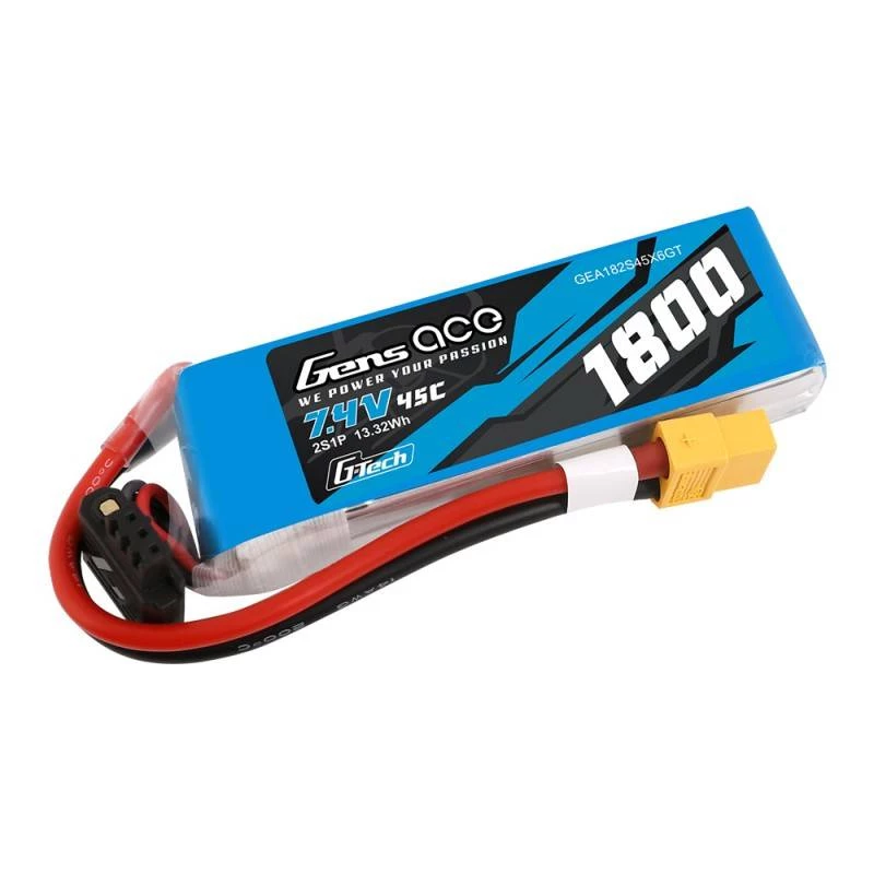 GensAce G-Tech LiPo 1800mAh 7.4V 45C 2S1P XT60 bateria