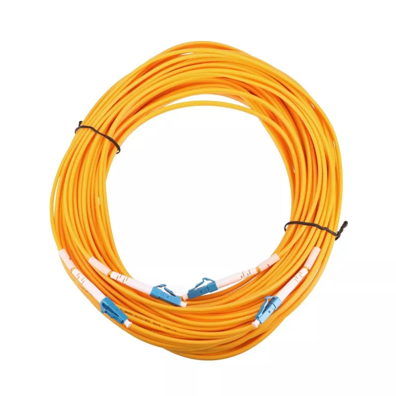 Cabo de patch de fibra ótica Extralink EX.2862 LC–LC 0,5 m G.652D FTTH amarelo full duplex