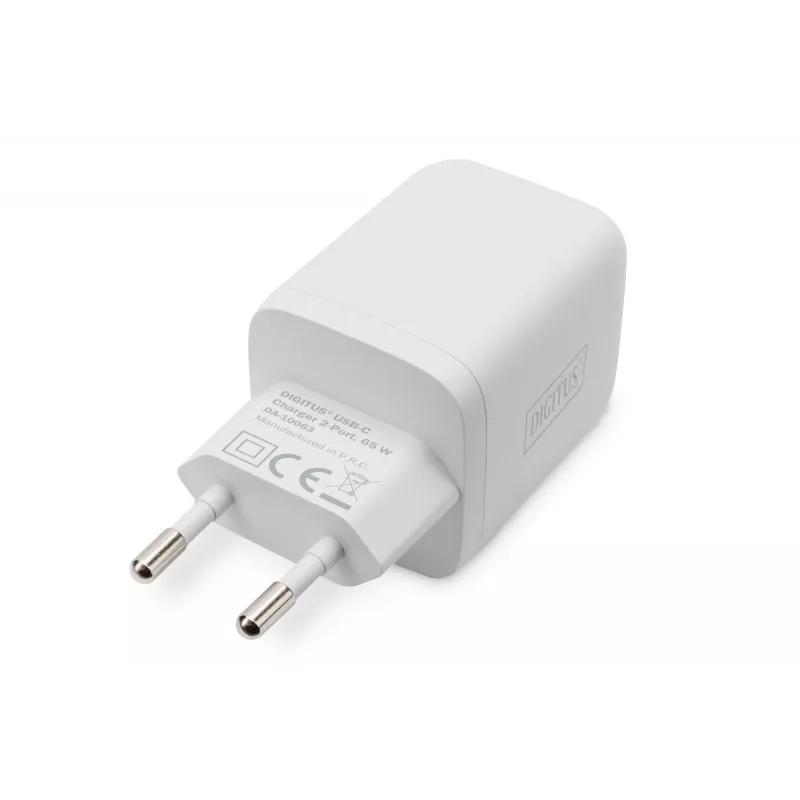 Carregador Digitus USB-C. 2 portas. 65W GaN