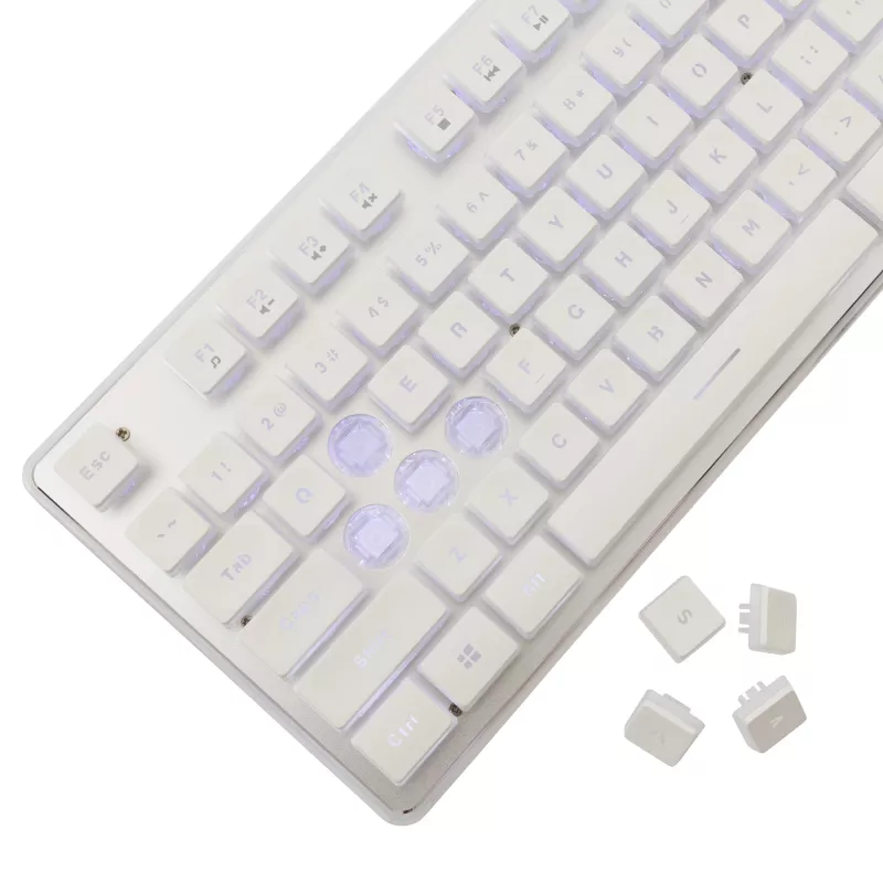 Teclado mecânico gaming White Shark TACHI-W-US — layout compacto TACHI White