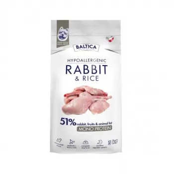 BALTICA Nutraceutic Hipoalergénico S coelho com arroz – Alimento seco para cães – 3 kg