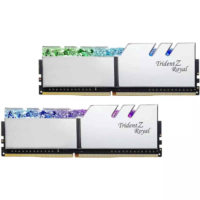 DIMM 64 GB DDR4-3600 (4x 16 GB) Quad-Kit, memória prateada, F4-3600C16Q-64GTRSC, Trident Z Royal, INTEL XMP