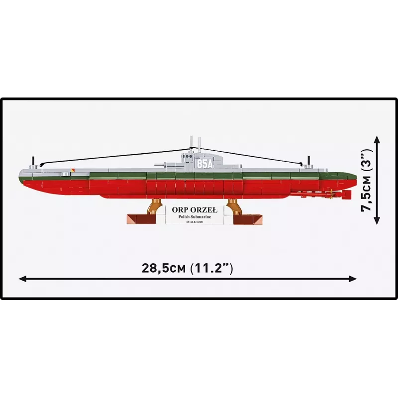 Conjunto Cobi ORP Orzeł 193 blocos modelo de navio para montagem