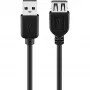 Wentronic Goobay Cabo de extensão USB 2.0 Hi-Speed, Preto, 5 m - Ficha USB 2.0 (Type-A) > Conector fêmea USB 2.0 (Type-A) (68905)