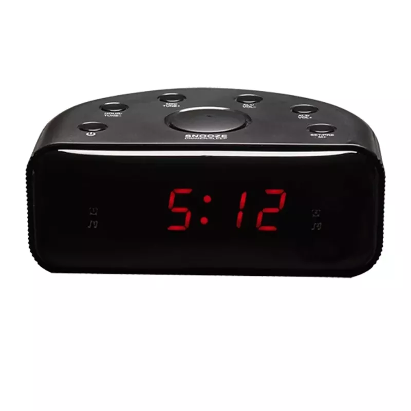 Rádio FM analógico e digital Denver CR-430 com ecrã LED, preto