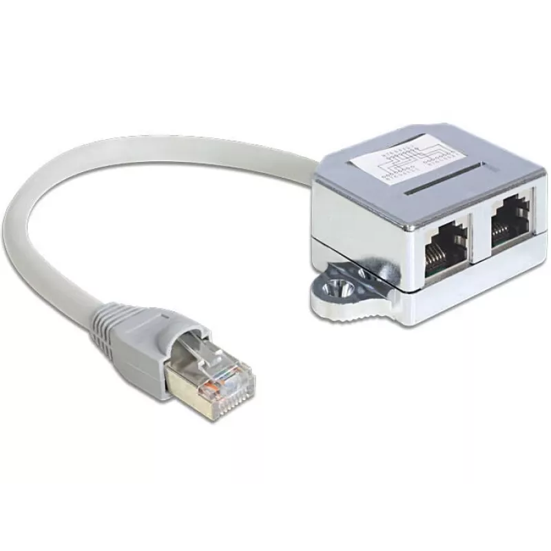 DeLOCK 65441 duplicador de porta RJ45, splitter Ethernet 100Base-TX, 1x RJ-45 (macho) para 2x RJ-45 (fêmea), 15 cm