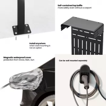 Suporte exterior para carregadores de veículos elétricos e PHEV Maclean, aço, 15 kg máx., MCE456