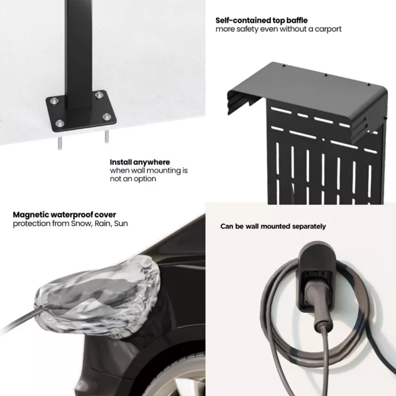 Suporte exterior para carregadores de veículos elétricos e PHEV Maclean, aço, 15 kg máx., MCE456