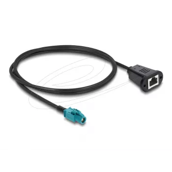Cabo coaxial DELOCK 90700 – 1 m, HSD Z para RJ-45, preto/azul