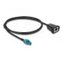 Cabo coaxial DELOCK 90700 – 1 m, HSD Z para RJ-45, preto/azul