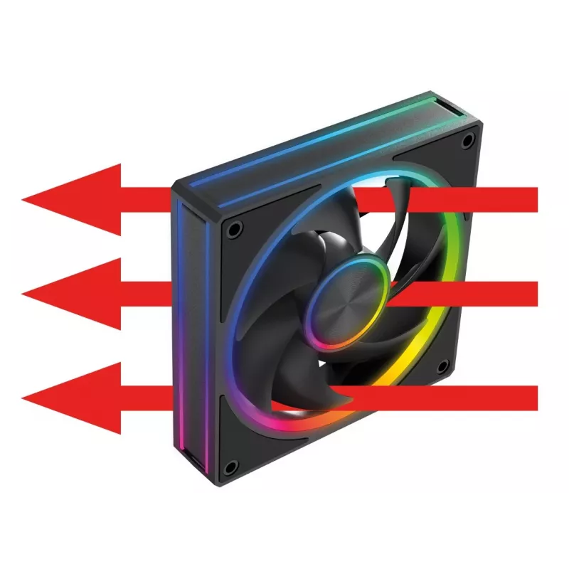 Ventoinha para caixa MODECOM VOLCANO LOOP 120 ARGB, 120 mm, PWM, 400–1400 rpm, preta