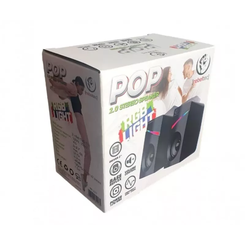 Altifalantes estéreo 2.0 POP, RBLGLO00047, 20W