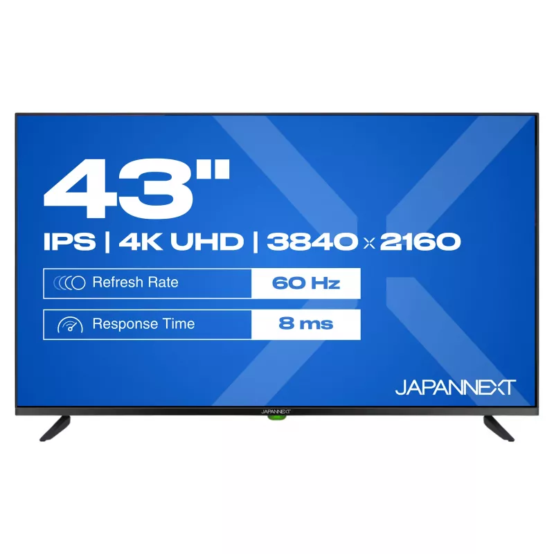 109,2cm/43 (3840x2160) JAPANNEXT JN-IPS430UHD60F 16:9 IPS 60Hz HDMI USB WLAN Altifalantes Preto