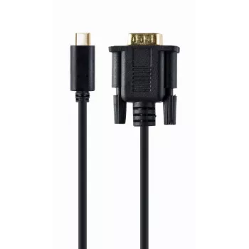 Adaptador Gráfico USB Gembird A-CM-VGAM-01, USB-C para VGA, 1920x1080, cabo de 0,15 m, preto