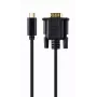 Gembird A-CM-VGAM-01 cabo adaptador de USB-C para VGA macho, 1920x1080 60 Hz, 2 m, preto