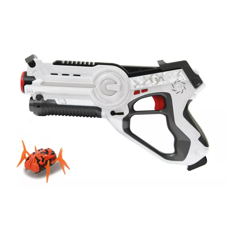 Jamara 410065 Impulse Laser Bug Hunt Set, pistola laser de brincar com alvo, branco/laranja